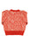 Knitted soft sweater | Red & ecru w/ animal print
