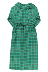 Long dress w/ collar | Green checkered