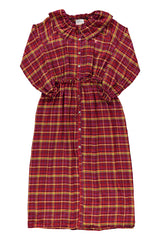 Long dress w/ collar | Pink checkered