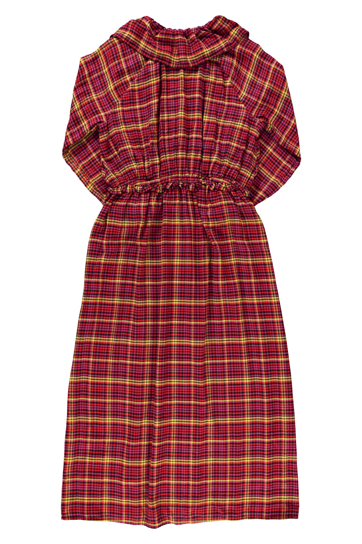 Long dress w/ collar | Pink checkered