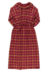 Long dress w/ collar | Pink checkered