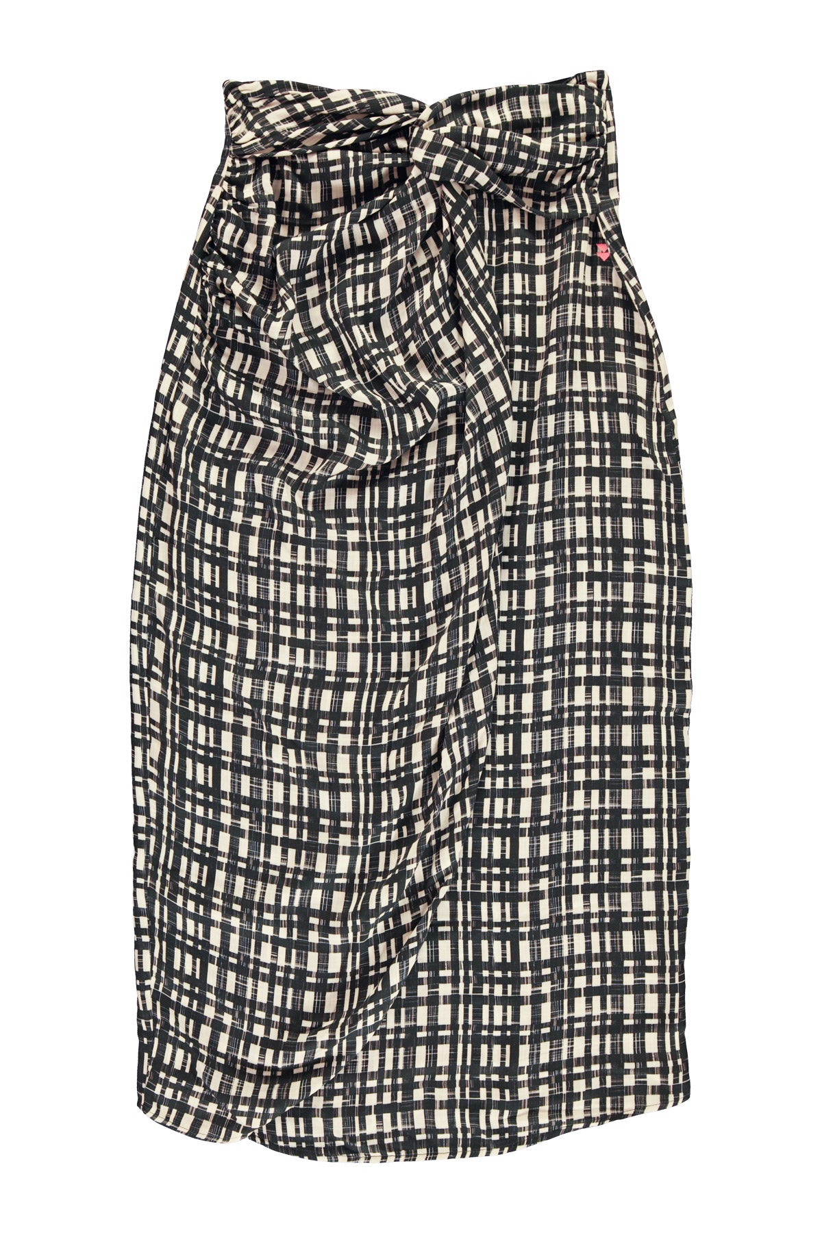 Long wrap skirt | Black & ecru