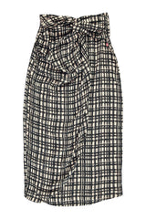 Long wrap skirt | Black & ecru