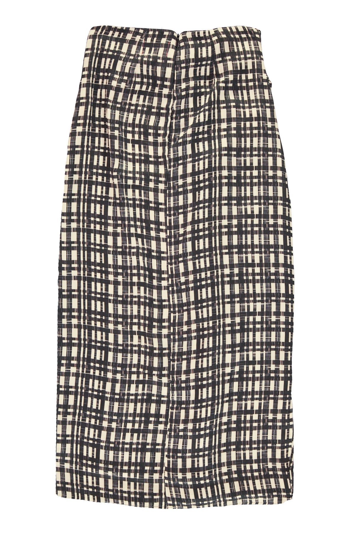 Long wrap skirt | Black & ecru