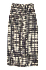 Long wrap skirt | Black & ecru