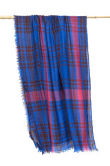 Wool Echarpe | Checkered Royal Blue