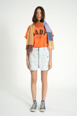 T-shirt w/ short sleeves | Orange w/ "baby" print