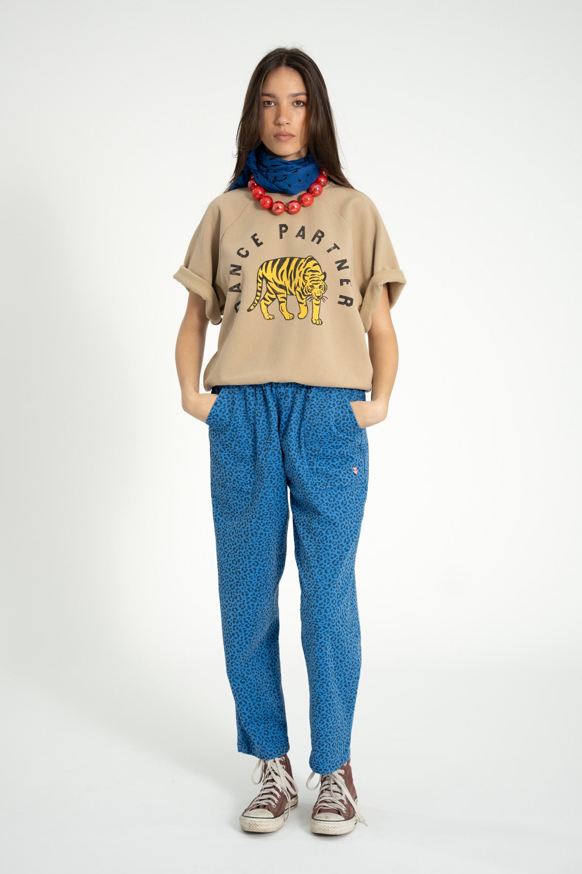 Trousers | Blue w/ animal print