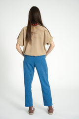 Trousers | Blue w/ animal print