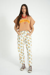 Short sleeve sweatshirt | Washed terracotta w/ "silly dancer" print