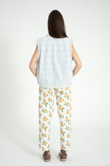 Trousers | Ecru w/ mustard flowers