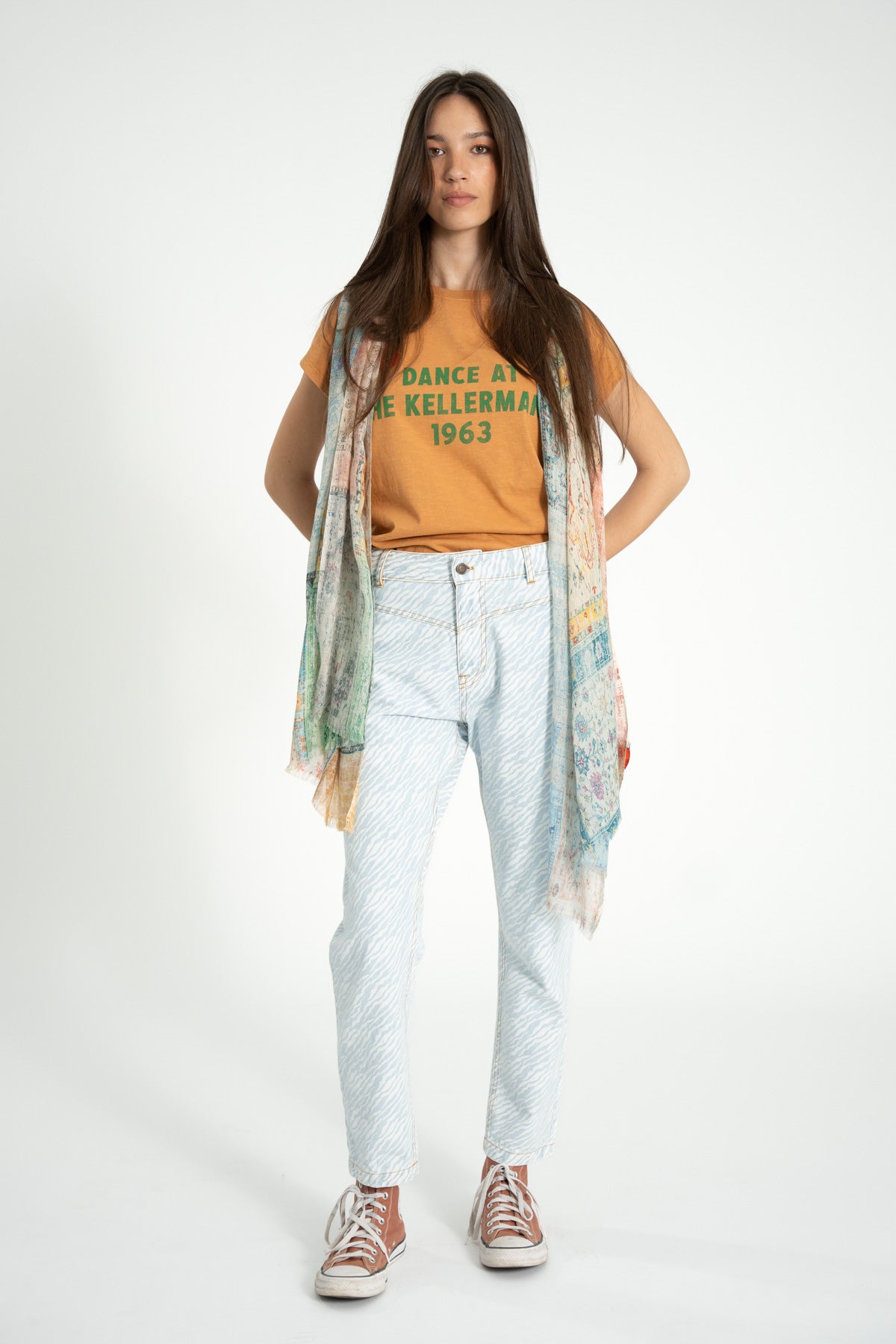 Short sleeve t-shirt | Terracotta w/ "dance at the kellerman" print