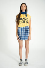 Short skirt | Blue & ecru squares