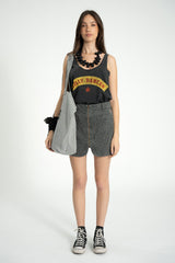 Short skirt | Grey w/ animal print