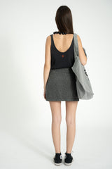 Short skirt | Grey w/ animal print