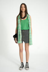 Short skirt | Grey w/ animal print