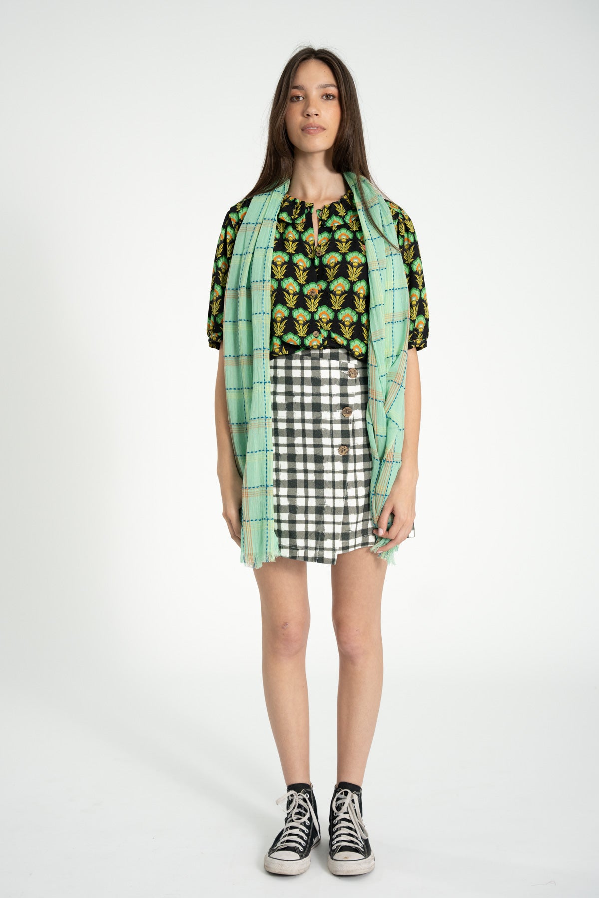 Scarf | Green checkered
