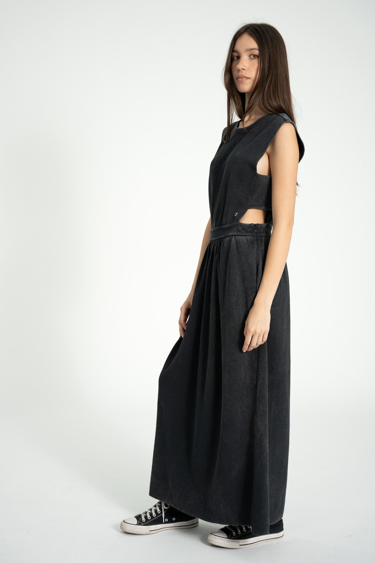 Long dress | Washed black