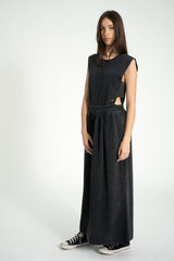 Long dress | Washed black