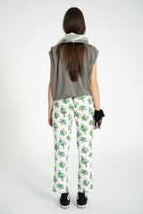 Trousers |  Ecru w/ green flowers