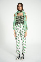 Trousers |  Ecru w/ green flowers