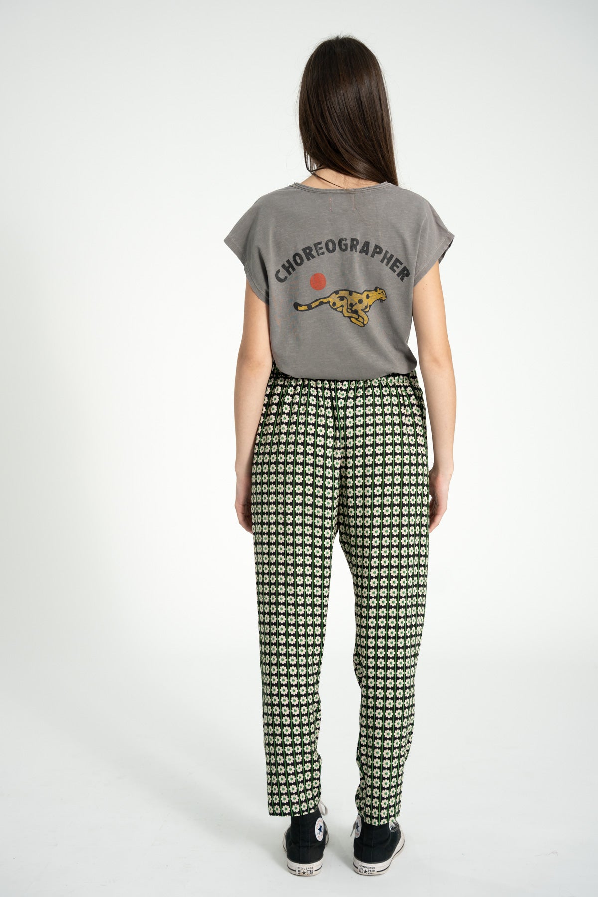 Trousers | Black w/ ecru flowers