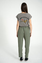 Trousers | Black w/ ecru flowers