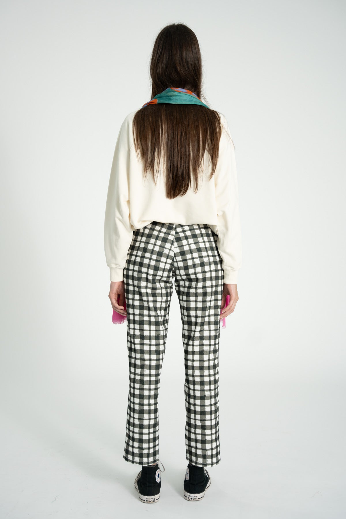 Trousers | Black & ecru squares