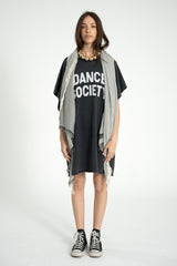 Tshirt dress | Washed black w/ "dance society" print