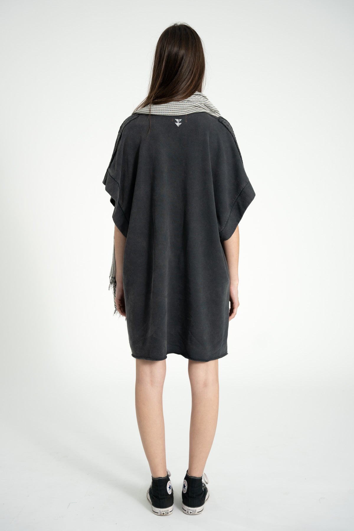 Tshirt dress | Washed black w/ "dance society" print