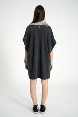 Tshirt dress | Washed black w/ "dance society" print