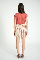 Short skirt | Ecru w/ vintage flowers