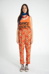 Trousers | Red w/ floral print