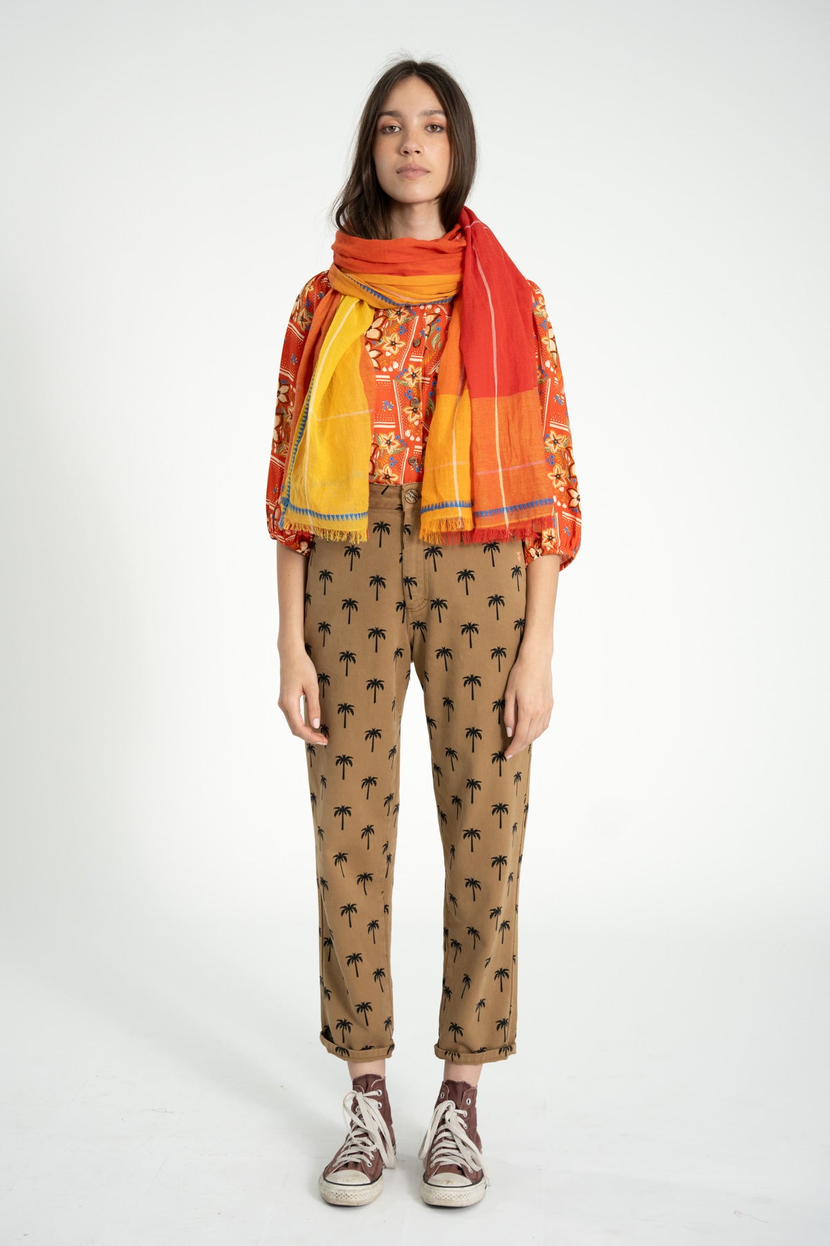 Trousers | Brown w/  palm trees