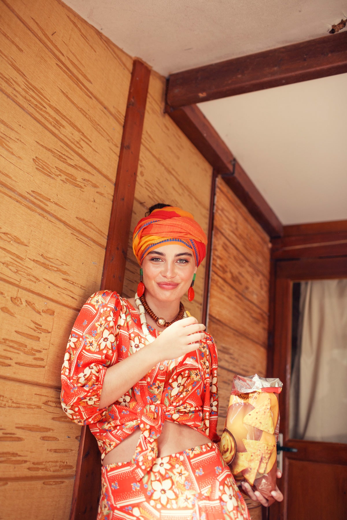 Blouse | Red w/ floral print