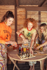 Sweatshirt w/ peter pan collar | Orange w/ "2 tango" print
