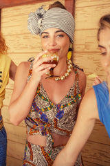 Top w/ straps | Multicolor snakes