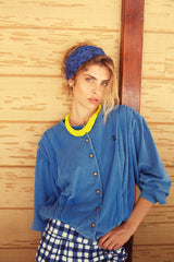 Short skirt | Blue & ecru squares