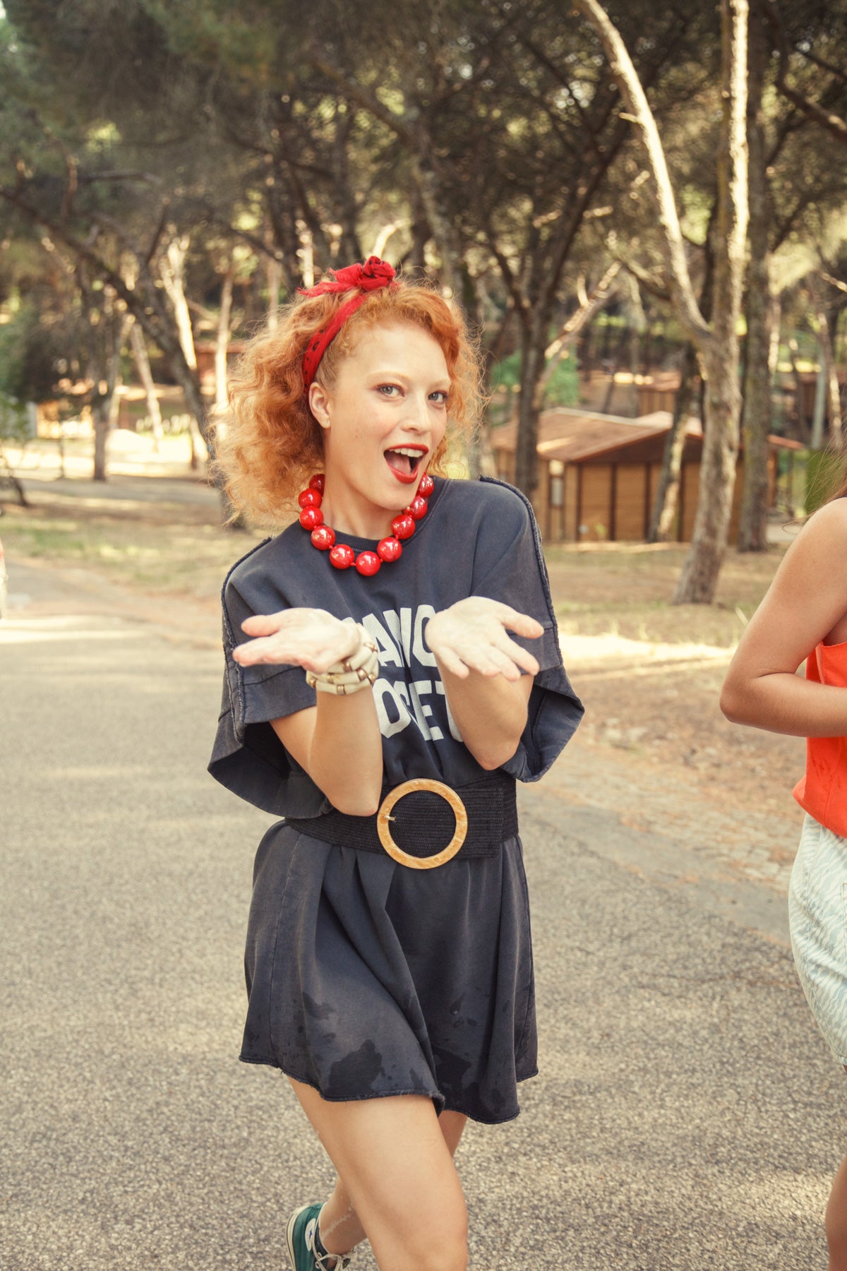 Tshirt dress | Washed black w/ "dance society" print