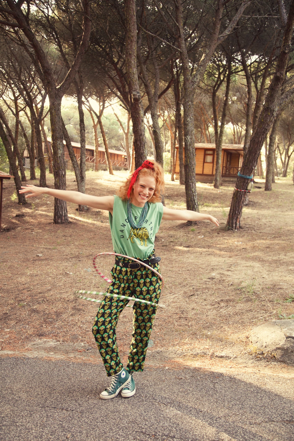Trousers | Black w/ green flowers