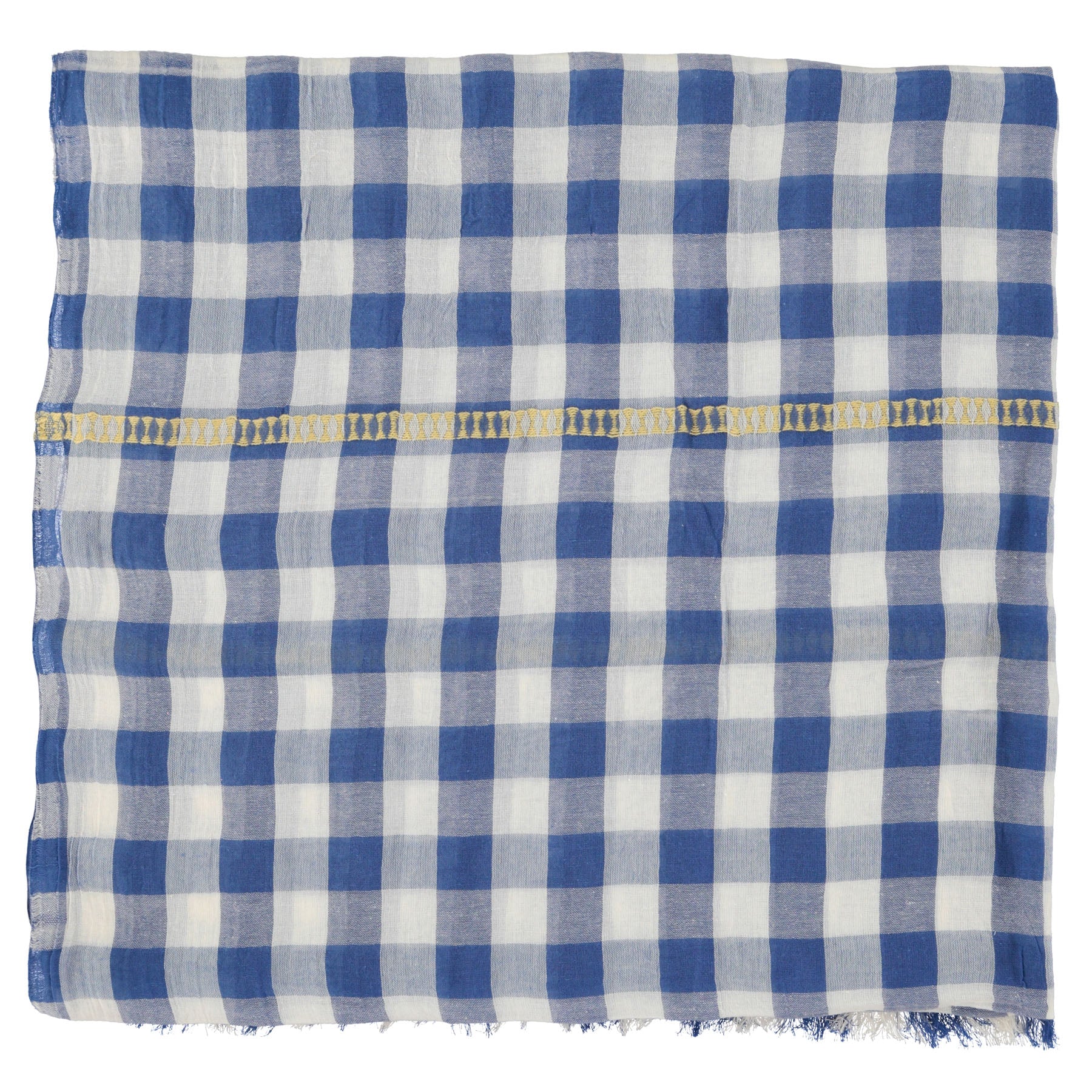 Scarf | Blue & ecru checkered