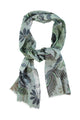 Scarf | Blue w/ flowers & parrots