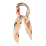 Scarf | Ecru squares w/ shapes