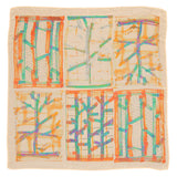 Scarf | Ecru squares w/ shapes