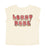 Short sleeve t-shirt w/ deep round neck | Ecru w/ "lobby babe" print