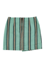 Short asymmetrical skirt | Blue w/ stripes