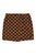 Short asymmetrical skirt  | Brown & black squares