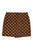 Short asymmetrical skirt  | Brown & black squares