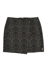 Short asymmetrical skirt | Grey w/ snake print