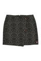 Short asymmetrical skirt | Grey w/ snake print